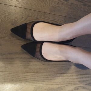Zara mesh pointed toe capped flat
